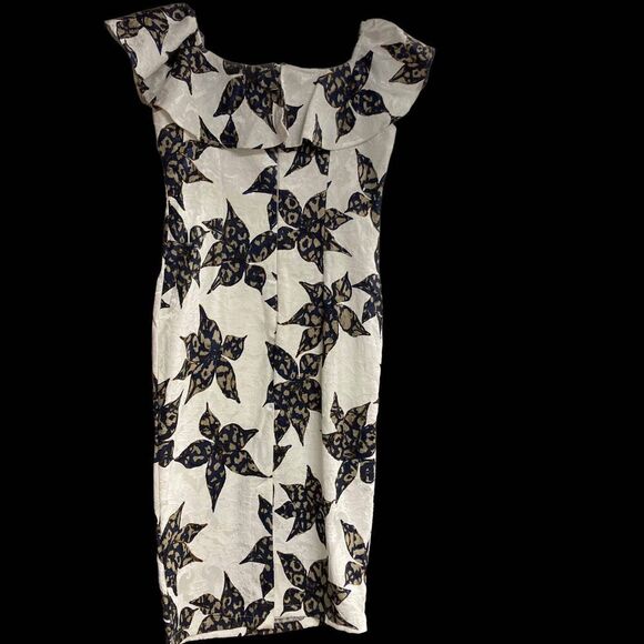 L’ATISTE‎ Women’s Floral Dress Size Small Blue Gold White - Picture 1 of 12